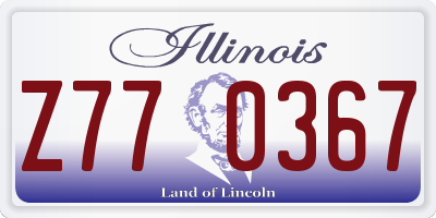 IL license plate Z770367