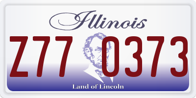 IL license plate Z770373