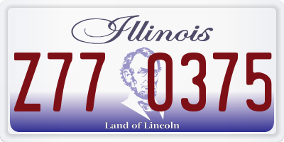 IL license plate Z770375