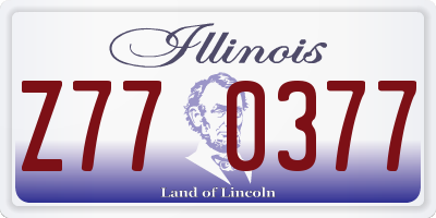 IL license plate Z770377