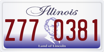 IL license plate Z770381