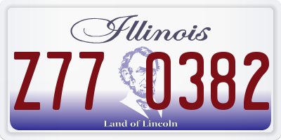 IL license plate Z770382