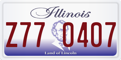 IL license plate Z770407