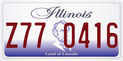IL license plate Z770416