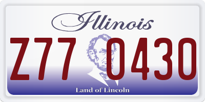 IL license plate Z770430