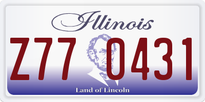 IL license plate Z770431