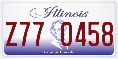 IL license plate Z770458