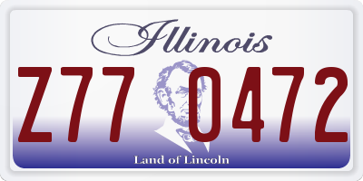 IL license plate Z770472