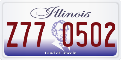IL license plate Z770502