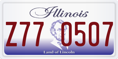 IL license plate Z770507