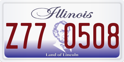 IL license plate Z770508