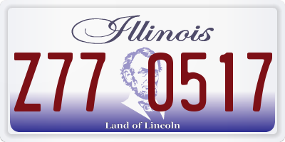 IL license plate Z770517