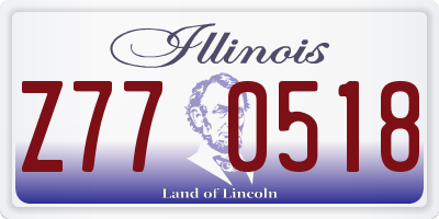 IL license plate Z770518