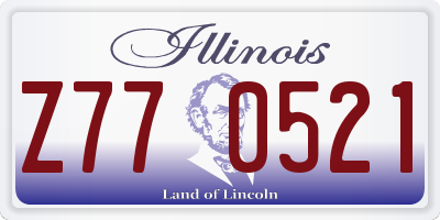 IL license plate Z770521