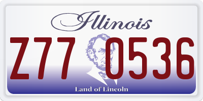 IL license plate Z770536