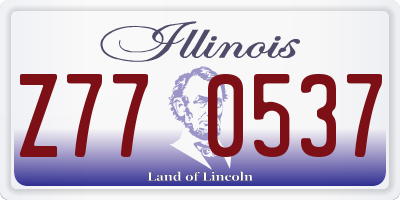 IL license plate Z770537