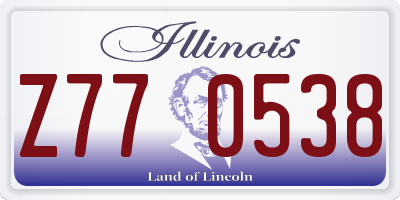 IL license plate Z770538