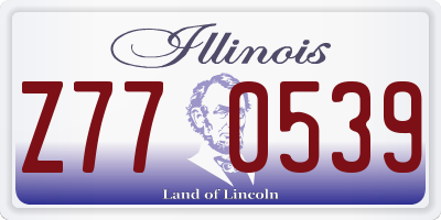 IL license plate Z770539