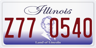 IL license plate Z770540