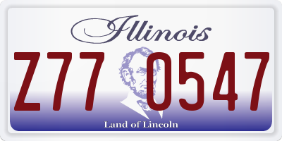IL license plate Z770547