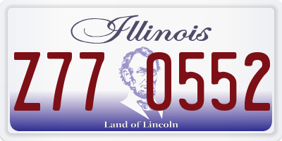 IL license plate Z770552