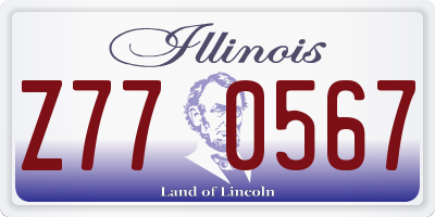 IL license plate Z770567