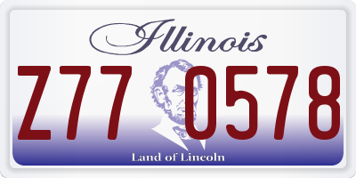 IL license plate Z770578