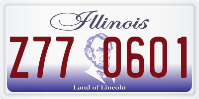 IL license plate Z770601