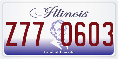 IL license plate Z770603