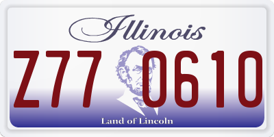 IL license plate Z770610
