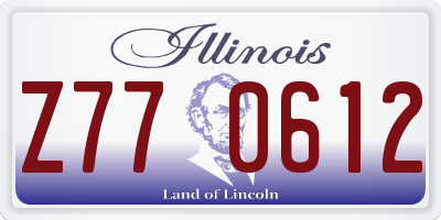 IL license plate Z770612
