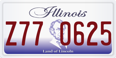 IL license plate Z770625