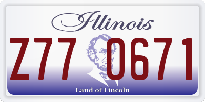 IL license plate Z770671