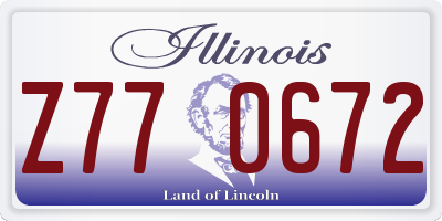 IL license plate Z770672