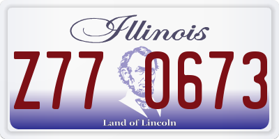 IL license plate Z770673