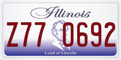 IL license plate Z770692