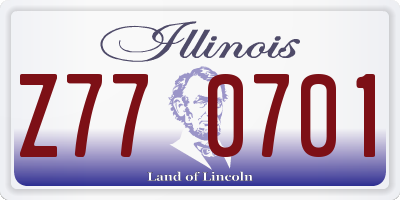 IL license plate Z770701