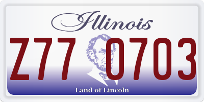 IL license plate Z770703