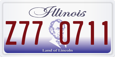 IL license plate Z770711