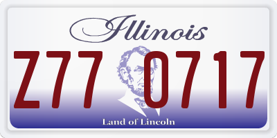 IL license plate Z770717
