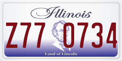 IL license plate Z770734