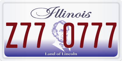 IL license plate Z770777