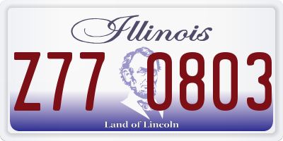 IL license plate Z770803
