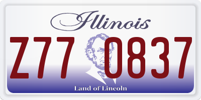 IL license plate Z770837