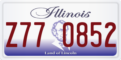 IL license plate Z770852