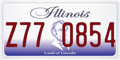 IL license plate Z770854
