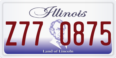 IL license plate Z770875