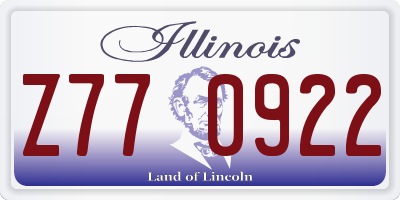 IL license plate Z770922