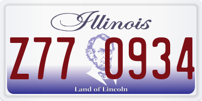 IL license plate Z770934