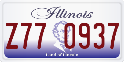IL license plate Z770937